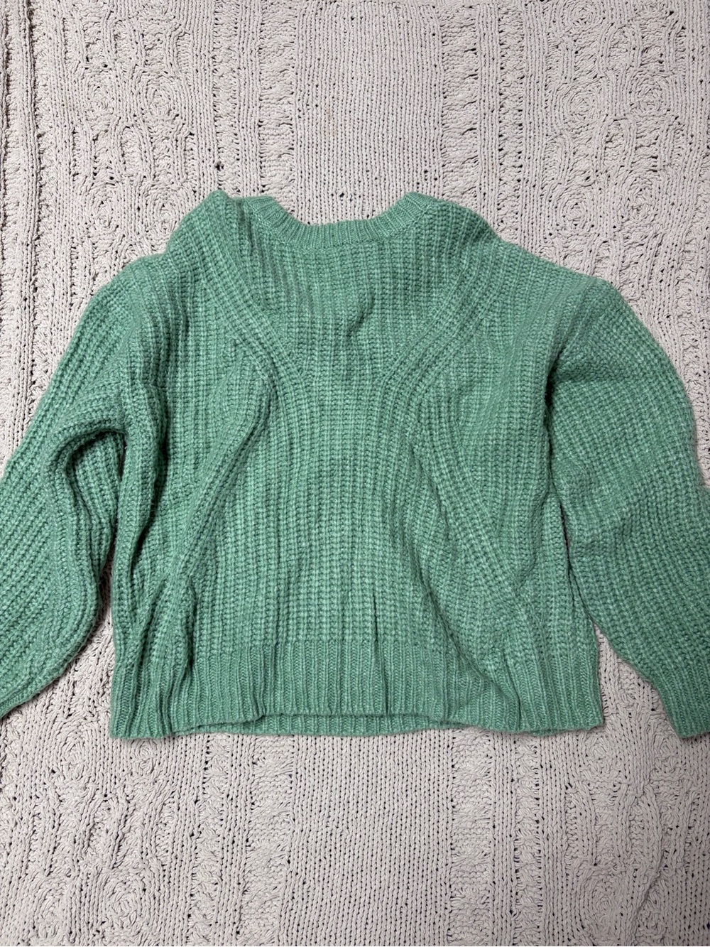 a new day Mint Green Cable Knit Crewneck Sweater